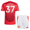 Maglia ufficiale Manchester United Mainoo 37 Casa 2024-25 per Bambino